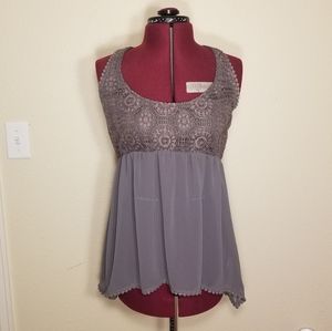 Kimchi Blue boho tanktop with crochet detail
